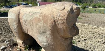Karabük'te tarihi eser operasyonunda aslan heykeli ele geçirildi