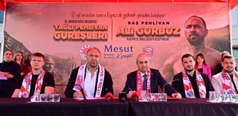 Kepez Belediyespor'a transfer olan başpehlivan Ali Gürbüz için imza töreni düzenlendi
