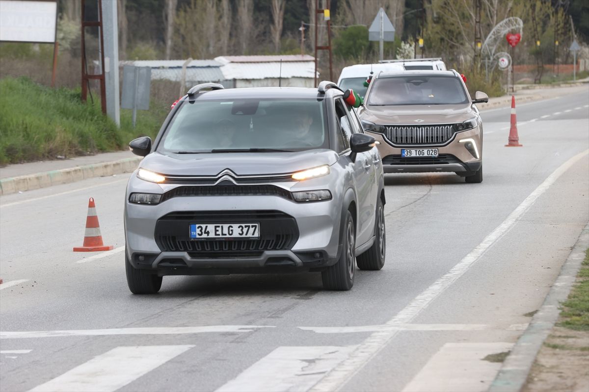 Kırklareli'de Filistin'e destek konvoyu düzenlendi