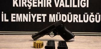 Kırşehir'de 2 ruhsatsız tabanca, av tüfeği, şarjör ve çok sayıda fişek ele geçirildi