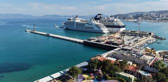 Kuşadası'na iki kruvaziyerle 2 bin 723 turist geldi