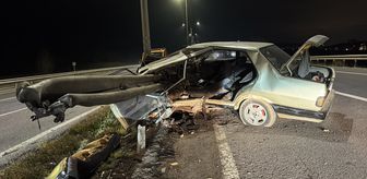 Kütahya'da bariyere çarpan otomobilin sürücüsü ağır yaralandı