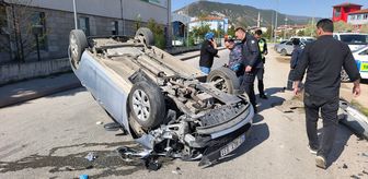 Kütahya'da devrilen otomobilin sürücüsü yaralandı