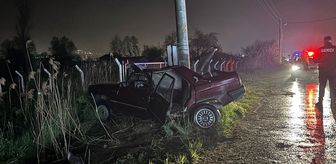 Kütahya'da otomobil beton direğe çarptı, 1 kişi öldü, 1 kişi yaralandı