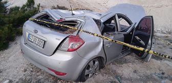 Kütahya'da takla atan otomobildeki 3 kişi yaralandı