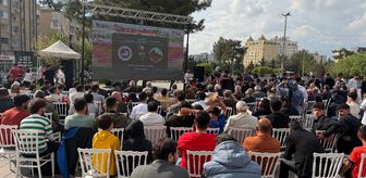Mardin 1969 Spor taraftarları, AKEDAŞ Kahramanmaraş İstiklalspor maçını dev ekranda izledi