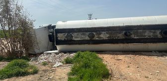 Mardin'de devrilen tankerin sürücüsü yaralandı