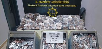 Mersin'de 111 bin 700 sentetik ecza hapı ele geçirildi