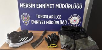 Mersin'de bankada satırla gasp girişiminde bulunan zanlı tutuklandı