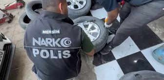 Mersin'de pikabın lastiklerine gizlenmiş 8 kilo 266 gram eroin ele geçirildi