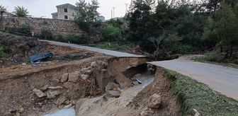 Mersin'de sağanak nedeniyle mahalle yolunda çökme yaşandı