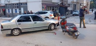 Merzifon'da otomobille çarpışan motosikletin sürücüsü yaralandı