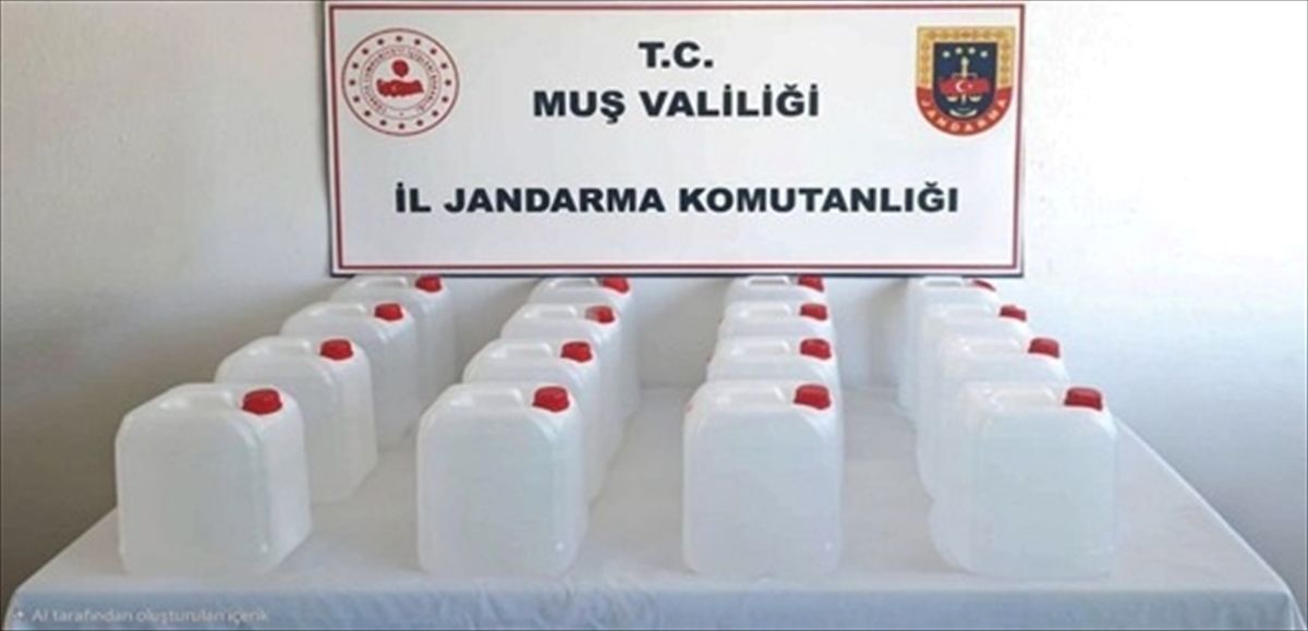 Muş'ta 80 litre etil alkol ele geçirildi