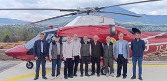 Nallıhan'da yangın söndürme helikopteri keşif uçuşu yaptı