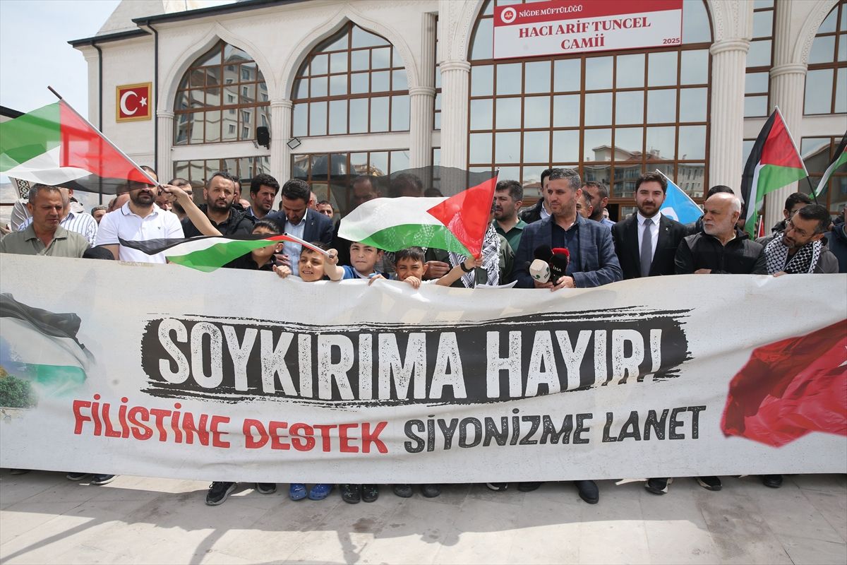 Niğde ve Nevşehir'de İsrail'in Küresel Sumud Filosu'na saldırısı protesto edildi