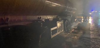 Osmaniye'de alev alan akaryakıt tankeri güçlükle söndürüldü