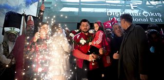 Rekortmen milli güreşçi Rıza Kayaalp'e başkentte coşkulu karşılama