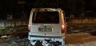 Samsun'da devrilen hafif ticari araçtaki 4 kişi yaralandı
