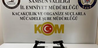 Samsun'da eşyaların arasına gizlenmiş 2 ruhsatsız tabanca bulundu