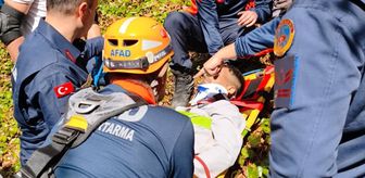 Samsun'da kayalık alana düşen vatandaş AFAD'ın ipli istasyon sistemiyle kurtarıldı