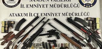 Samsun'da ruhsatsız silah ve mühimmat ele geçirildi