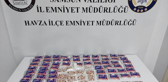 Samsun'da uyuşturucu hap ele geçirilen araçtaki 2 zanlı gözaltına alındı