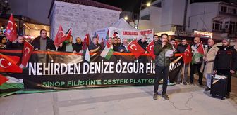 Sinop'ta İsrail ordusunun Küresel Sumud Filosu'na saldırısına tepki gösterildi