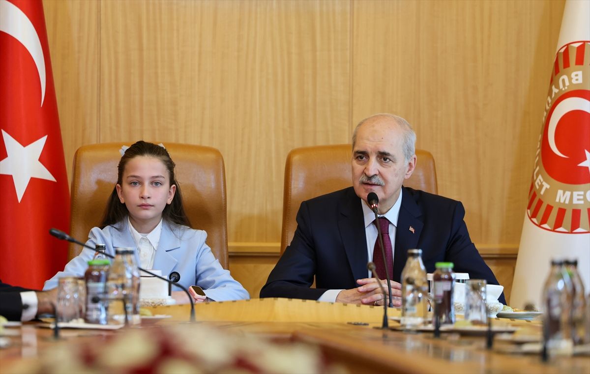 TBMM Başkanı Kurtulmuş, Milli Eğitim Bakanı Tekin ve beraberindeki çocukları kabul etti Açıklaması