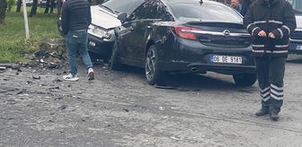 Tekirdağ'da kaza yapan otomobil park halindeki araca çarptı