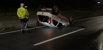 Tekirdağ'da takla atan otomobilin sürücüsü yaralandı