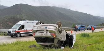 Tokat'ta devrilen otomobildeki 5 kişi yaralandı