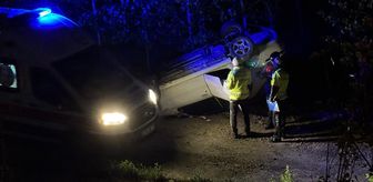 Tokat'ta şarampole devrilen otomobildeki 4 kişi yaralandı