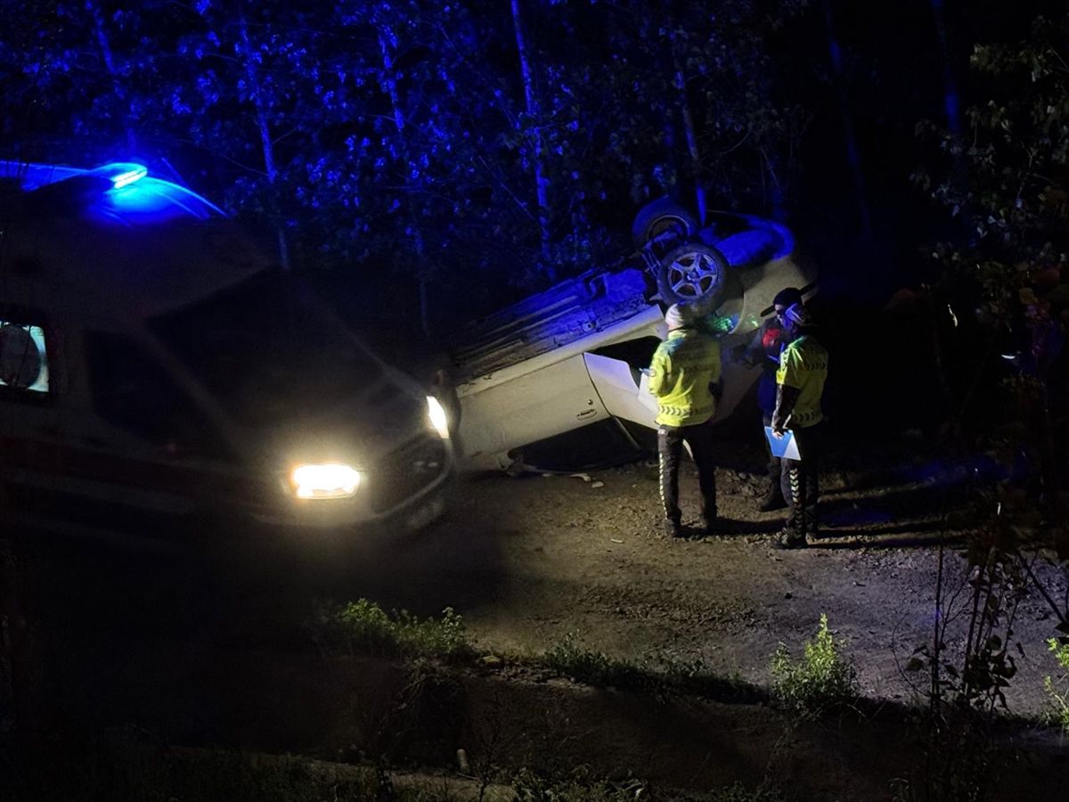 Tokat'ta şarampole devrilen otomobildeki 4 kişi yaralandı