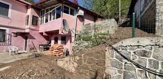 Trabzon'da heyelan nedeniyle bir evde hasar oluştu, bir ev tahliye edildi