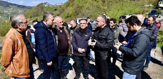 Trabzon Valisi Şahin, heyelan bölgesinde inceleme yaptı