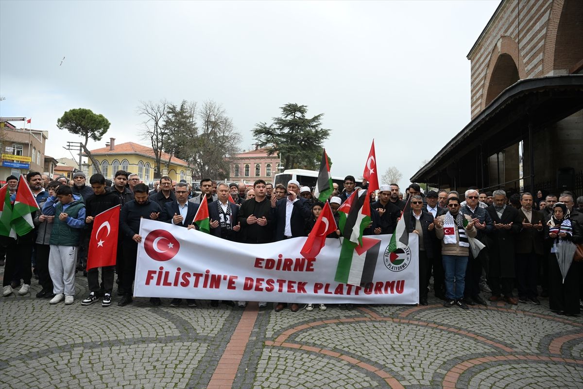Trakya'da İsrail'in Filistinli esirleri hedef alan 'idam yasası'na tepki