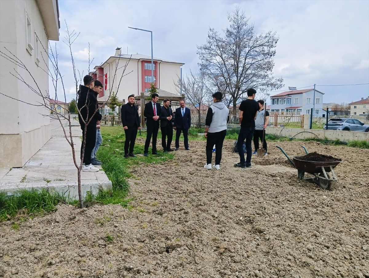 Ulaş'ta öğrenciler okul bahçesine meyve fidanı dikti