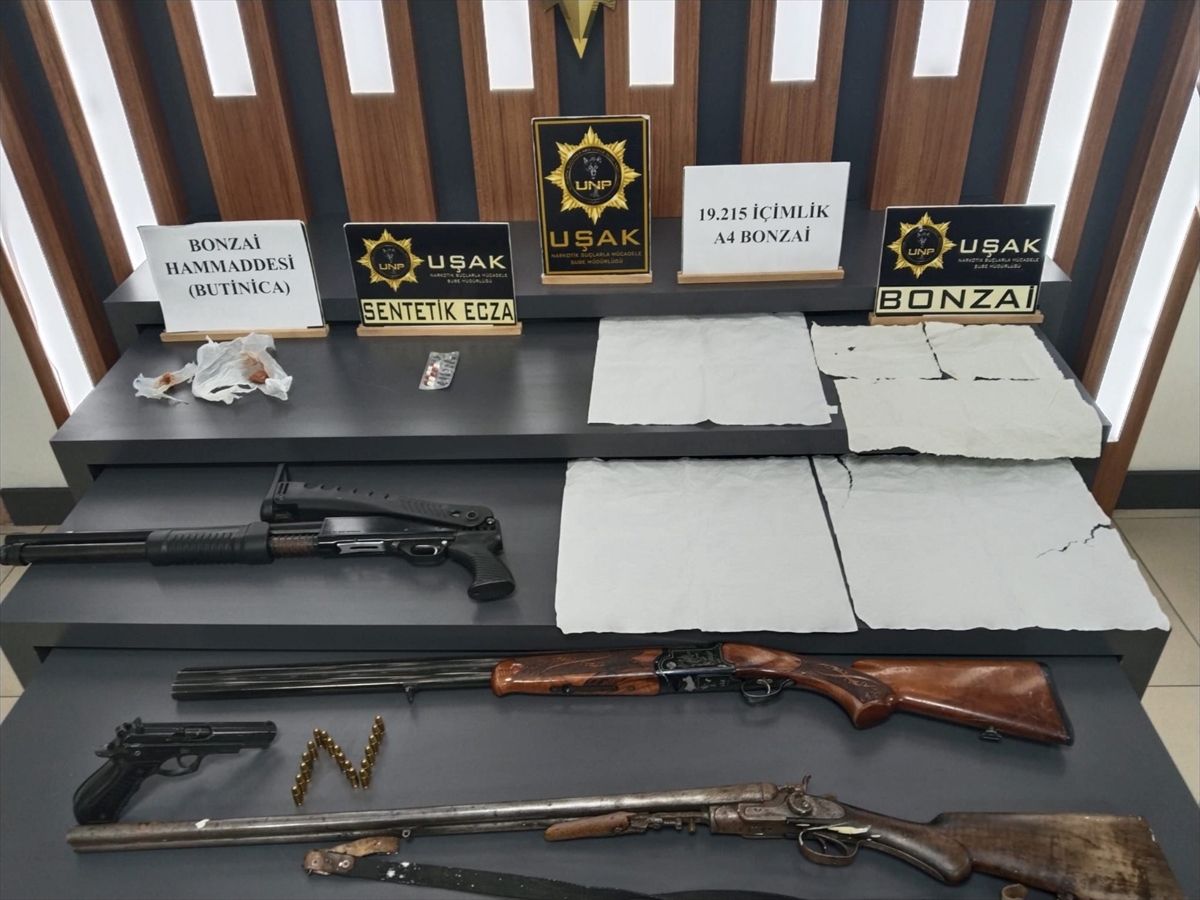 Uşak'ta uyuşturucu operasyonunda yakalanan 3 şüpheli tutuklandı