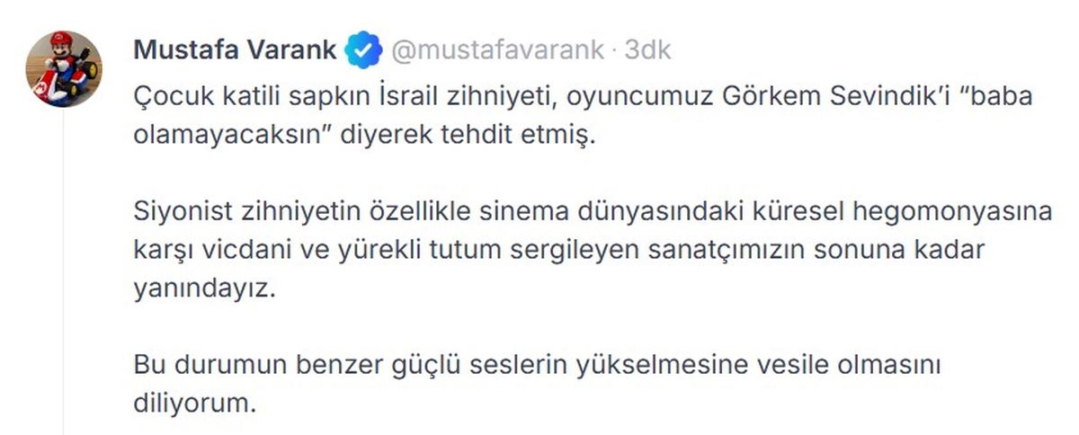 Mustafa Varank, Görkem Sevindik'e Destek Verdi
