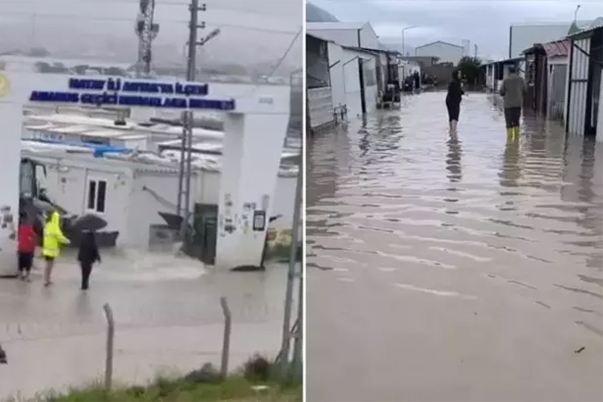 Hatay'da şiddetli yağış; yollar göle döndü, evleri su bastı