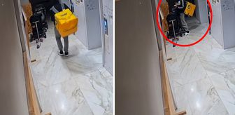 Kurye, bebek arabasına tuvaletini yaptı