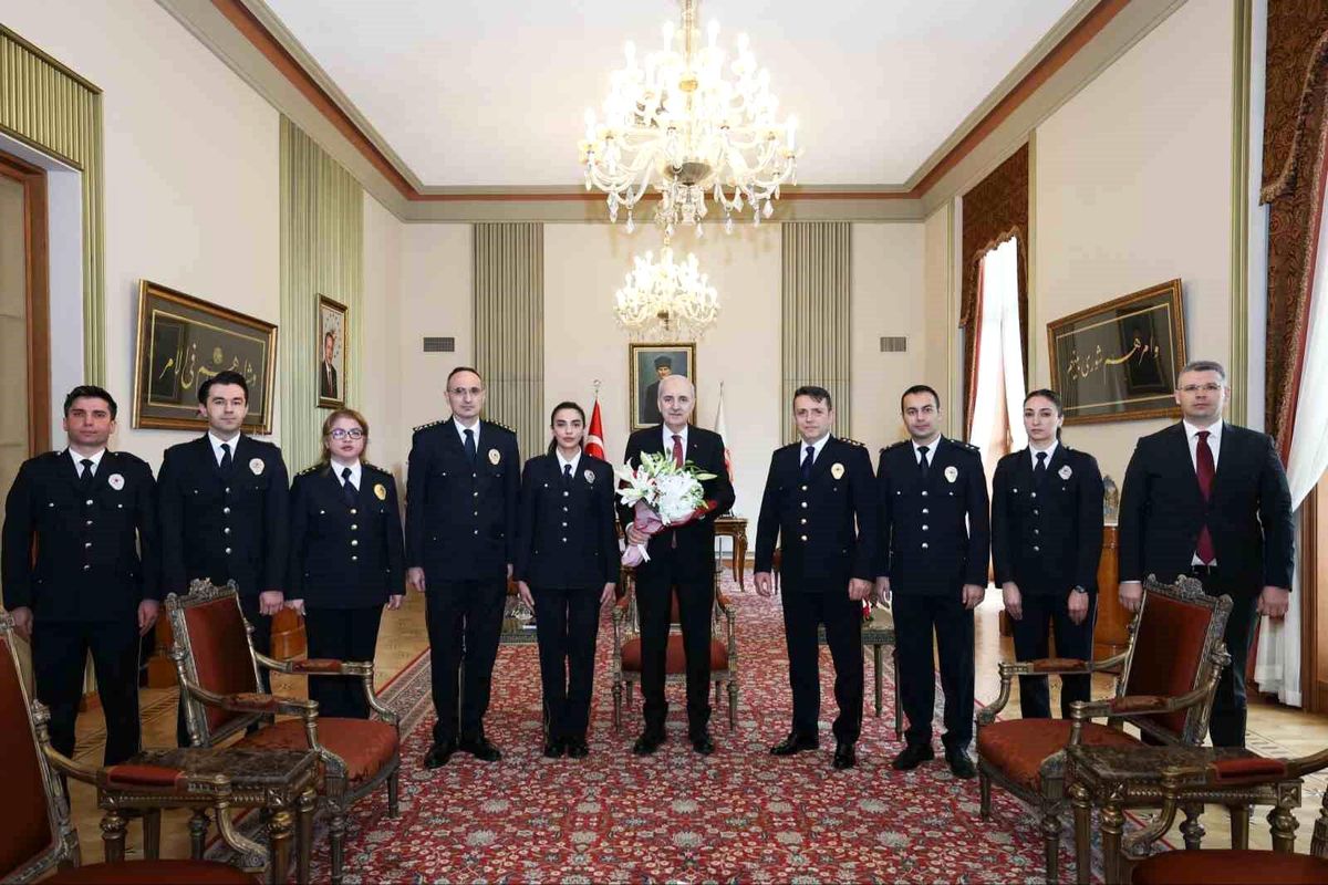 TBMM Başkanı Kurtulmuş, TBMM Koruma Daire Başkanı Çelik ve emniyet mensuplarını kabul etti