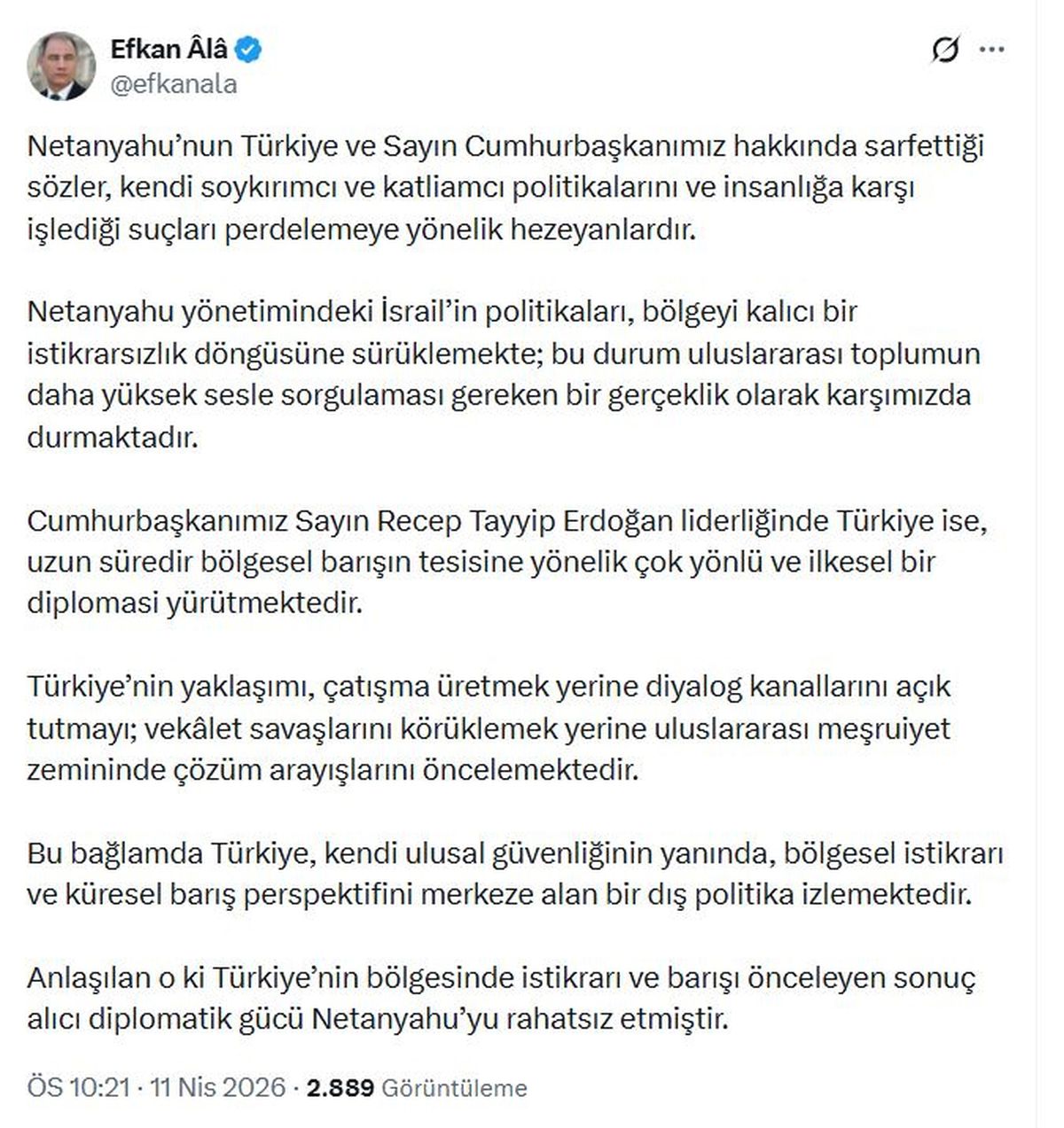 Efkan Ala'dan Netanyahu'ya sert tepki: 'Soykırımcı ve katliamcı politikalarını perdelemeye çalışıyor'