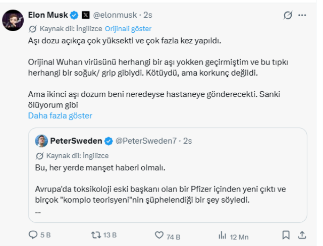 Musk's Experience with Covid