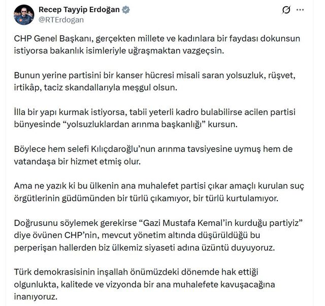 cumhurbaskani erdogan chp genel baskani yolsu 19746330 o