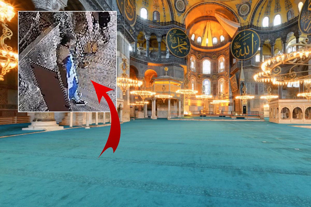 Ayasofya'da alçak provokasyon! Polis iki Yunan'ı hemen yakaladı