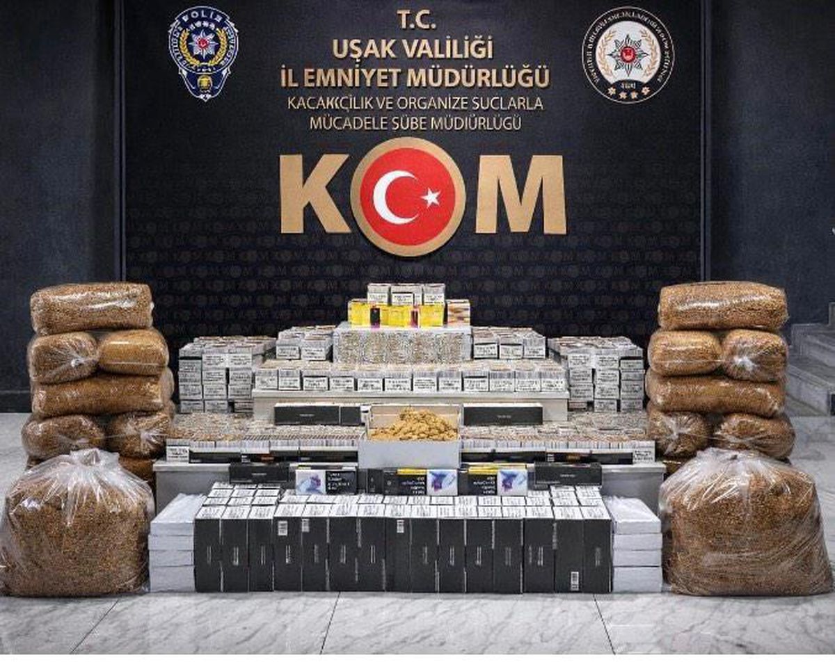 Uşak'ta çok sayıda kaçak makaron ve tütün ele geçirildi
