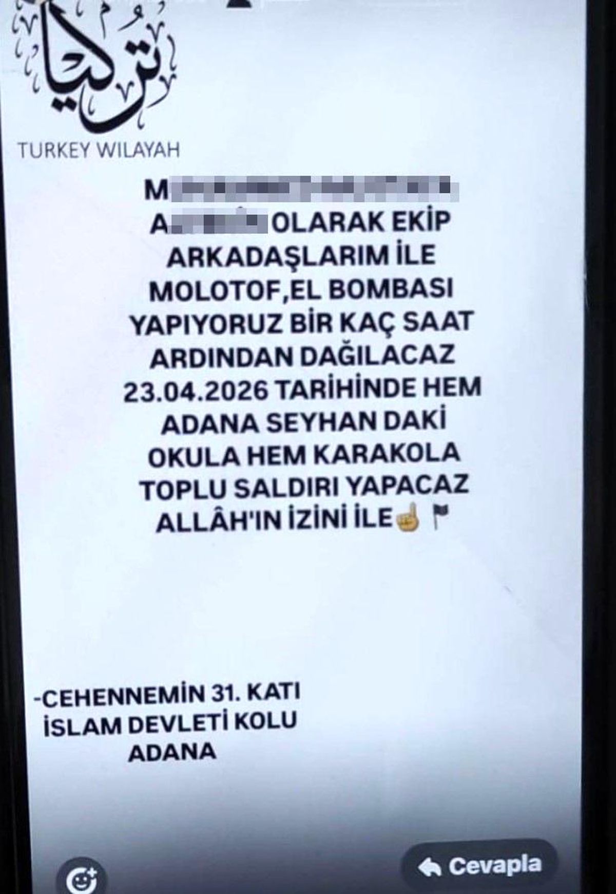 Sosyal medyadan "saldırı yapacağız" paylaşımına gözaltı