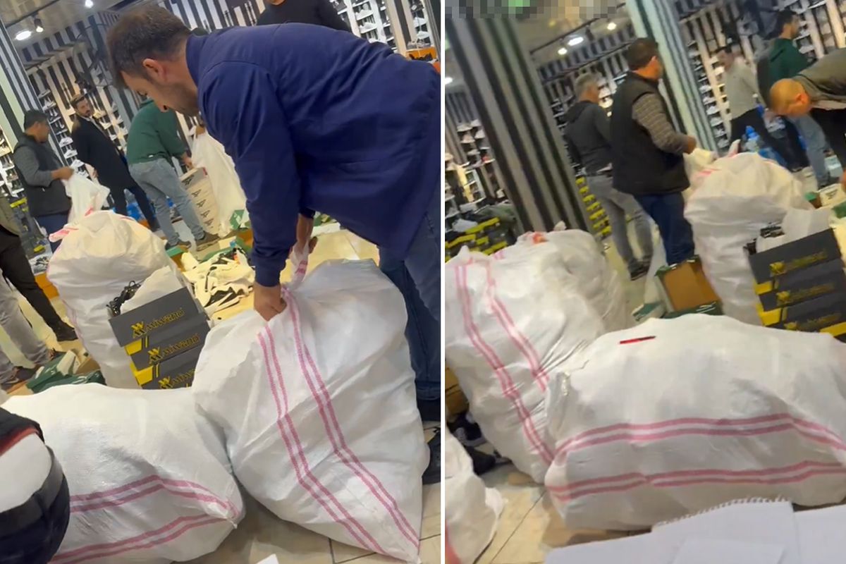 Taksim’de sahte ayakkabı baskını! Görüntüleri 100 bin takipçili hesabından paylaştı
