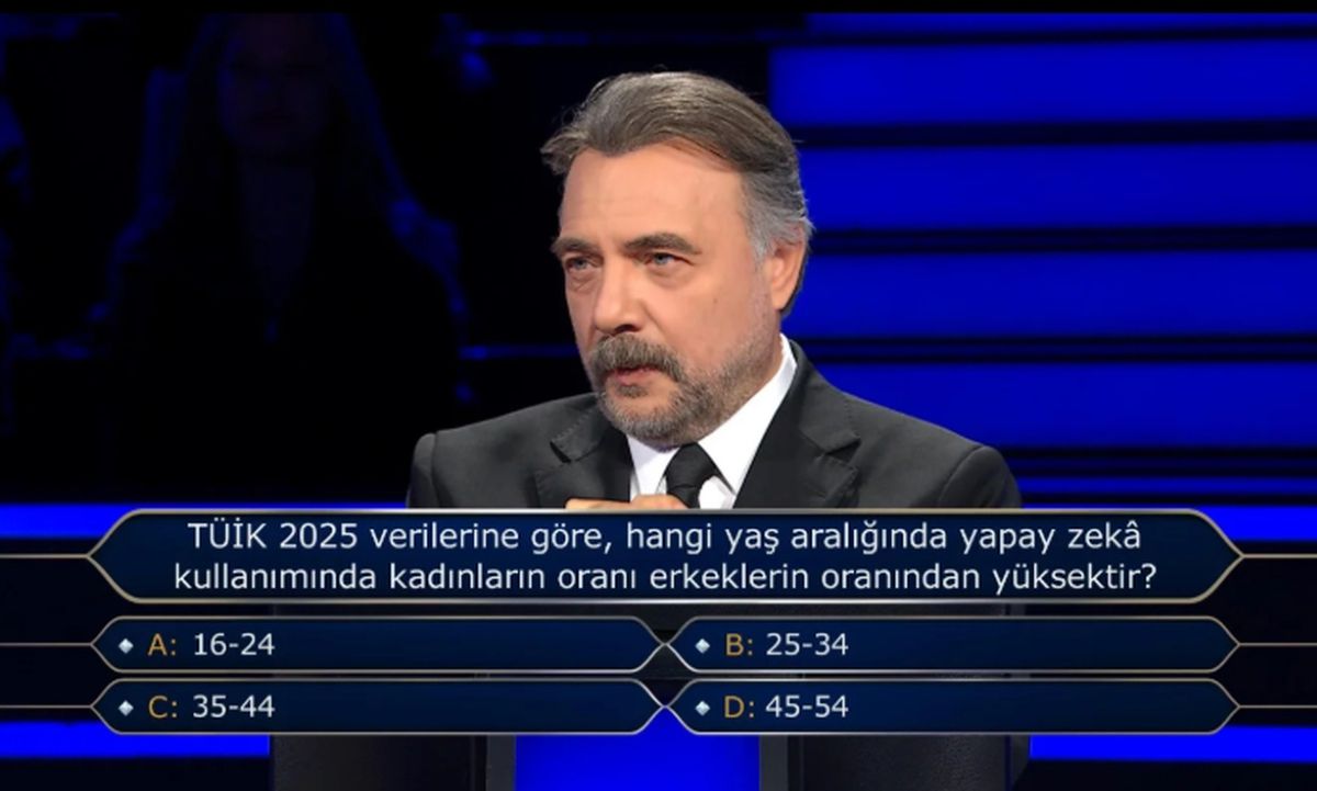 TÜİK 2025 verilerine göre, hangi yaş aralığında yapay zekâ kullanımında kadınların oranı erkeklerin oranın...